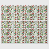 Kerstmis met tennisracket en bal cadeaupapier (Vlak)