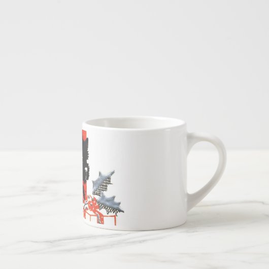 Kerstmis met Terrier en Scotty Kerstmis Espresso Kop (Rechts)