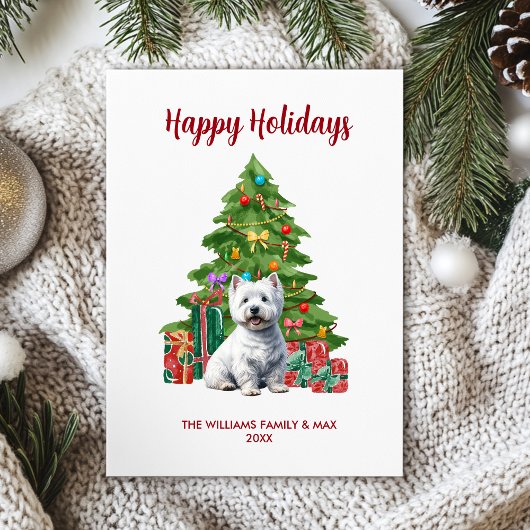 Kerstmis met Terrier Hond Feestdagenkaart
