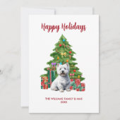 Kerstmis met Terrier Hond Feestdagenkaart (Voorkant)