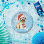 Kerstmis met Terrier Papieren Bordje (Feest)
