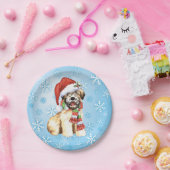 Kerstmis met Terrier Papieren Bordje (Feest)