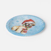 Kerstmis met Terrier Papieren Bordje (Gekanteld)