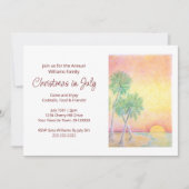 Kerstmis met tropisch strand in juli kaart (Voorkant)