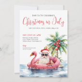 Kerstmis met tropisch strand in juli kaart (Voorkant)