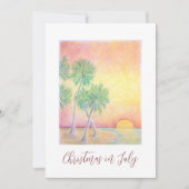 Kerstmis met tropisch strand in juli kaart (Voorkant)