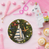 Kerstmis met tropische ZEEEN en groeten uit de kus Papieren Bordje (Feest)