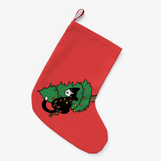 Kerstmis met Tuxedo Cat Kleine Kerstsok (Voorkant (Hangend))