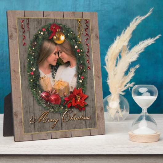 Kerstmis met uw fotoplaque fotoplaat (Zijkant)