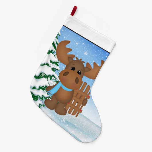 Kerstmis met vakantieboer cartoon grote kerstsok (Voorkant (Hangend))