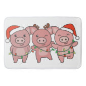 Kerstmis met varken badmat (Voorkant)