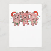 Kerstmis met varken feestdagenkaart (Voorkant)