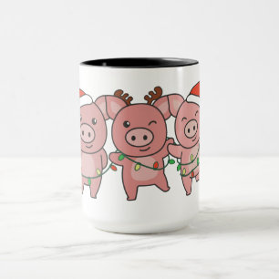 Kerstmis met varken mok