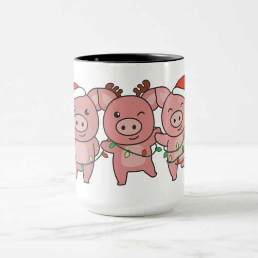 Kerstmis met varken mok (Midden)