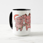 Kerstmis met varken mok (Voorkant links)