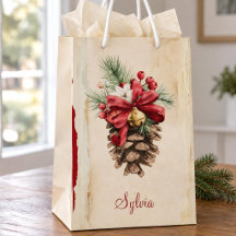 Kerstmis met vintage aquarel bos dennenappel