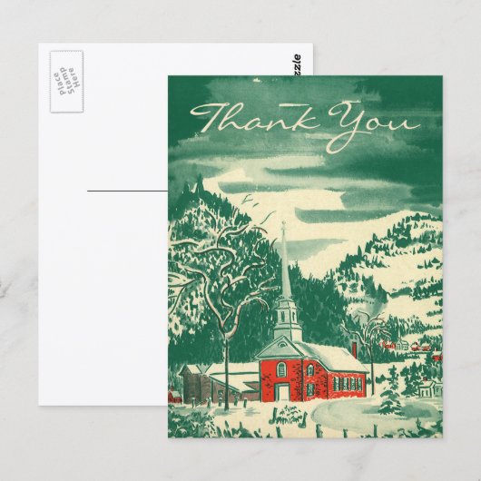Kerstmis met Vintage Bedankt Briefkaart (Voorkant / Achterkant)