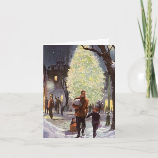 Kerstmis met Vintage Dank Je Bedankkaart (Voorkant)