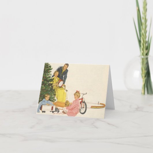 Kerstmis met Vintage Dankjewel Bedankkaart (Voorkant)