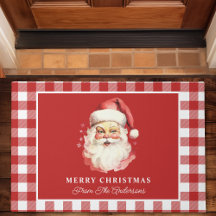 Kerstmis met vintage Kerstman rode geruite persona