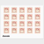 Kerstmis met Vintage Kerstman Vierkante Sticker (Vel)