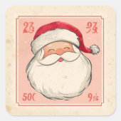 Kerstmis met Vintage Kerstman Vierkante Sticker (Voorkant)