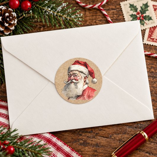 Kerstmis met vintage Sinterklaas Ronde Sticker