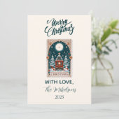 Kerstmis met Vintage Tarot Feestdagenkaart (Staand voorkant)