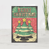 Kerstmis met vintage uitstraling feestdagen kaart (Voorkant)