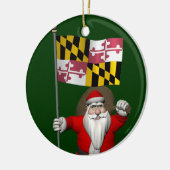 Kerstmis met vlag van Maryland Keramisch Ornament (Links)