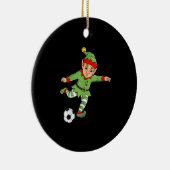 Kerstmis met Voetbal Keramisch Ornament (Rechts)