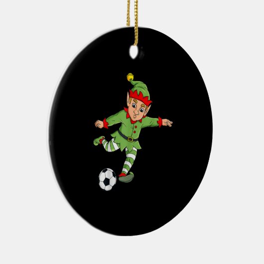 Kerstmis met Voetbal Keramisch Ornament (Rechts)