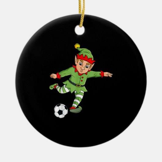 Kerstmis met Voetbal Keramisch Ornament (Voorkant)
