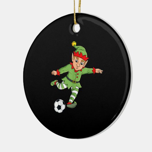 Kerstmis met Voetbal Keramisch Ornament (Links)
