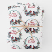 Kerstmis met vogels inpakpapier vel (In situ)
