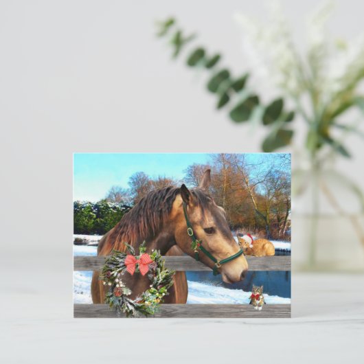 "Kerstmis met vrienden" Briefkaart (Staand voorkant)