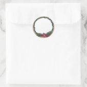 Kerstmis met vrolijk kerstfeest blank ronde sticker (Tas)