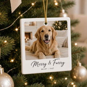 Kerstmis met vrolijke & harige gepersonaliseerde h keramisch ornament