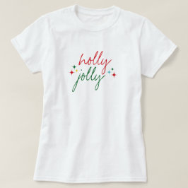 Kerstmis met vrolijke kleurenrijke script t-shirt