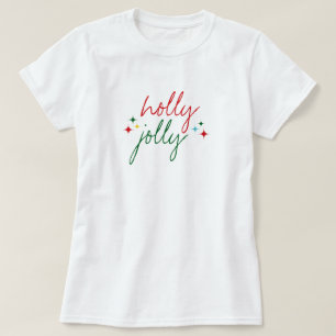 Kerstmis met vrolijke kleurenrijke script t-shirt