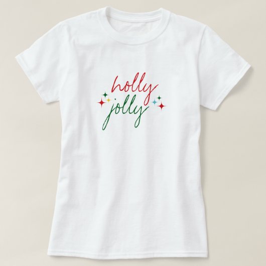 Kerstmis met vrolijke kleurenrijke script t-shirt (Design voorkant)