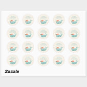 Kerstmis met walvis personaliseren ronde sticker (Vel)