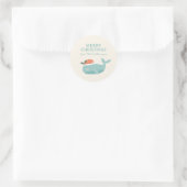 Kerstmis met walvis personaliseren ronde sticker (Tas)