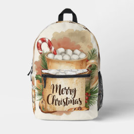 Kerstmis met warme chocolade en hulstkoek is feest bedrukte rugzak