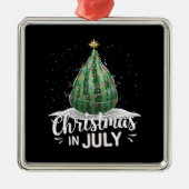 Kerstmis met watermeloen in de zomer van juli metalen ornament (Voorkant)