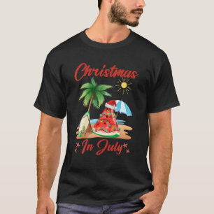 Kerstmis met watermeloen in de zomer van juli t-shirt