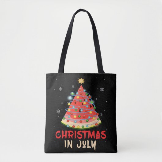 Kerstmis met watermeloen in de zomer van juli tote bag (Voorkant)