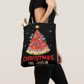 Kerstmis met watermeloen in de zomer van juli tote bag (Dichtbij)
