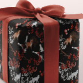 Kerstmis met waterverf bosbessen en dieren cadeaupapier