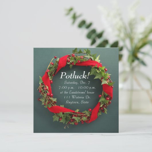 Kerstmis met wietlintje kaart (Staand voorkant)